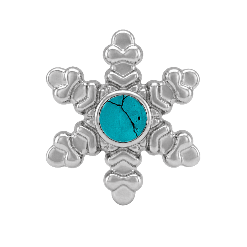 Snowflake - 14K Gold Threadless/Threaded - piercing-zone.com