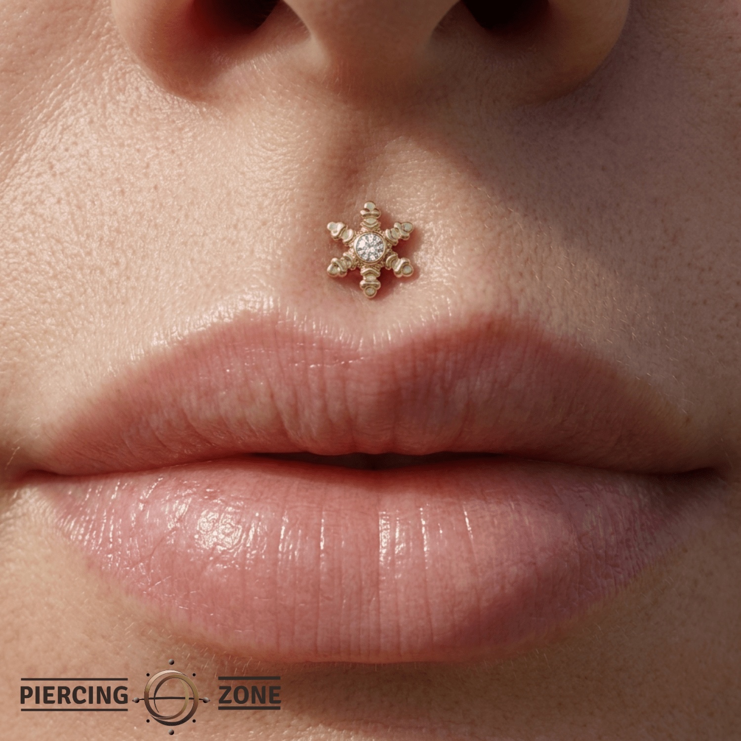 Snowflake - 14K Gold Threadless/Threaded - piercing - zone.com