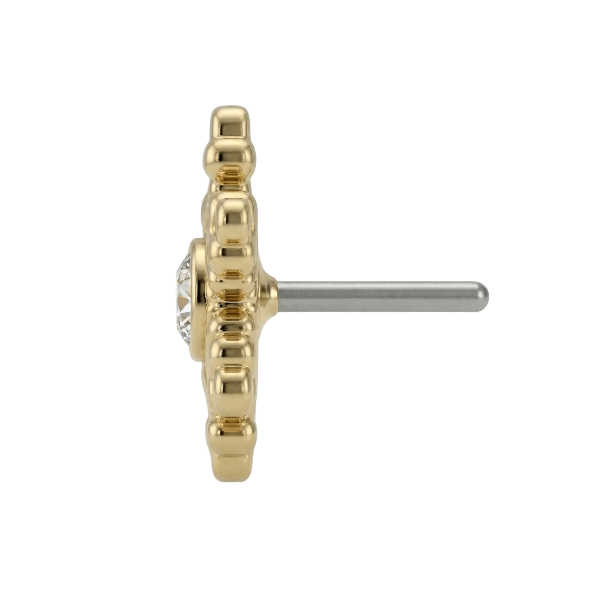 Snowflake - 14K Gold Threadless/Threaded - piercing - zone.com