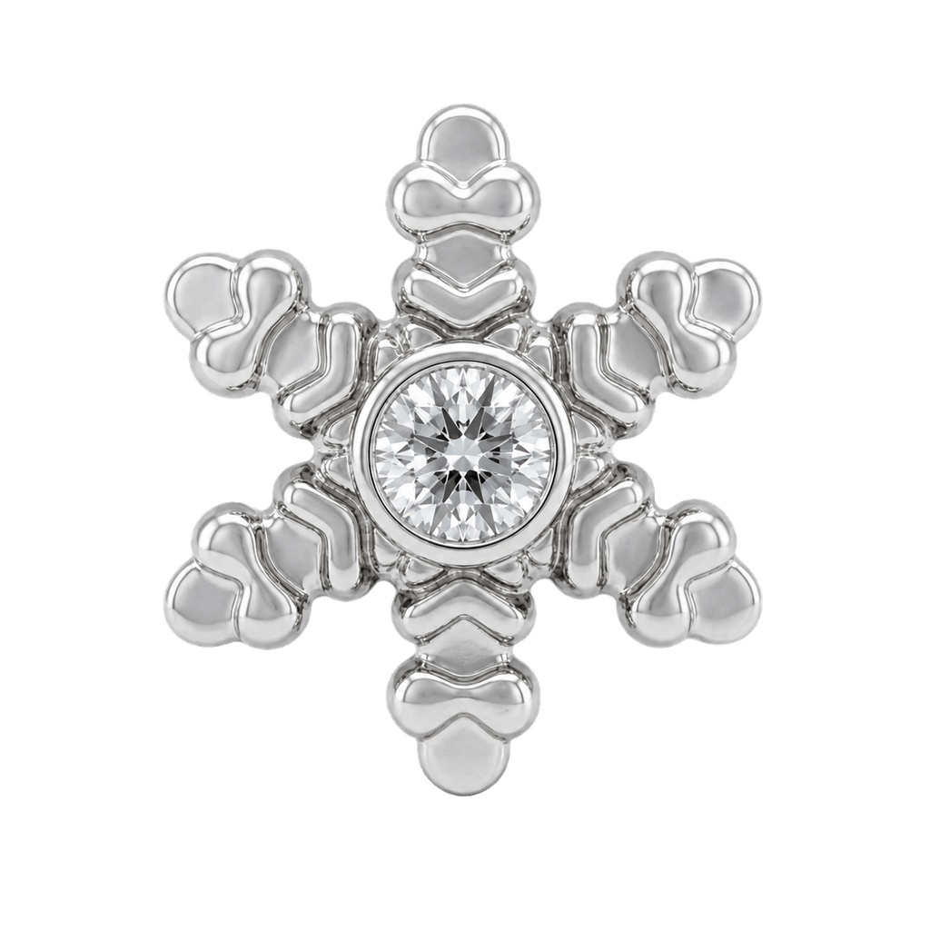 Snowflake - 14K Gold Threadless/Threaded - piercing-zone.com