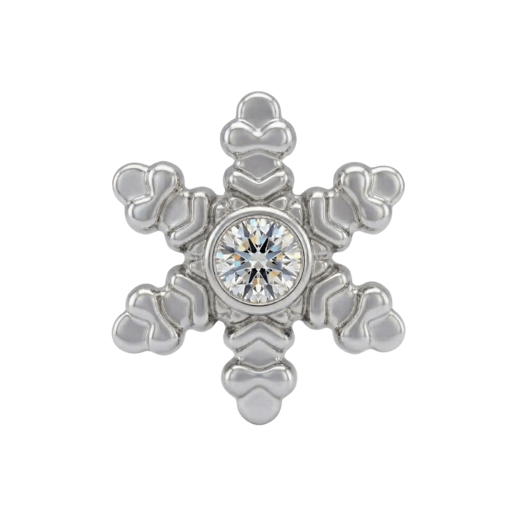 Snowflake - 14K Gold Threadless/Threaded - piercing - zone.com