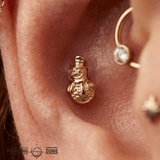 Snowman – 14K Gold Threadless/Threaded End - piercing - zone.com