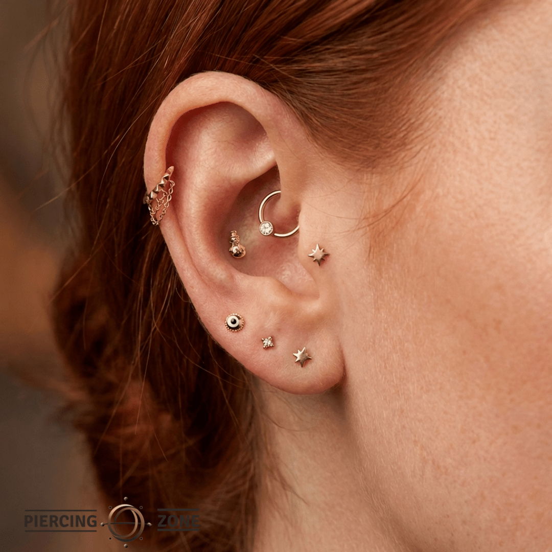 Snowman – 14K Gold Threadless/Threaded End - piercing - zone.com