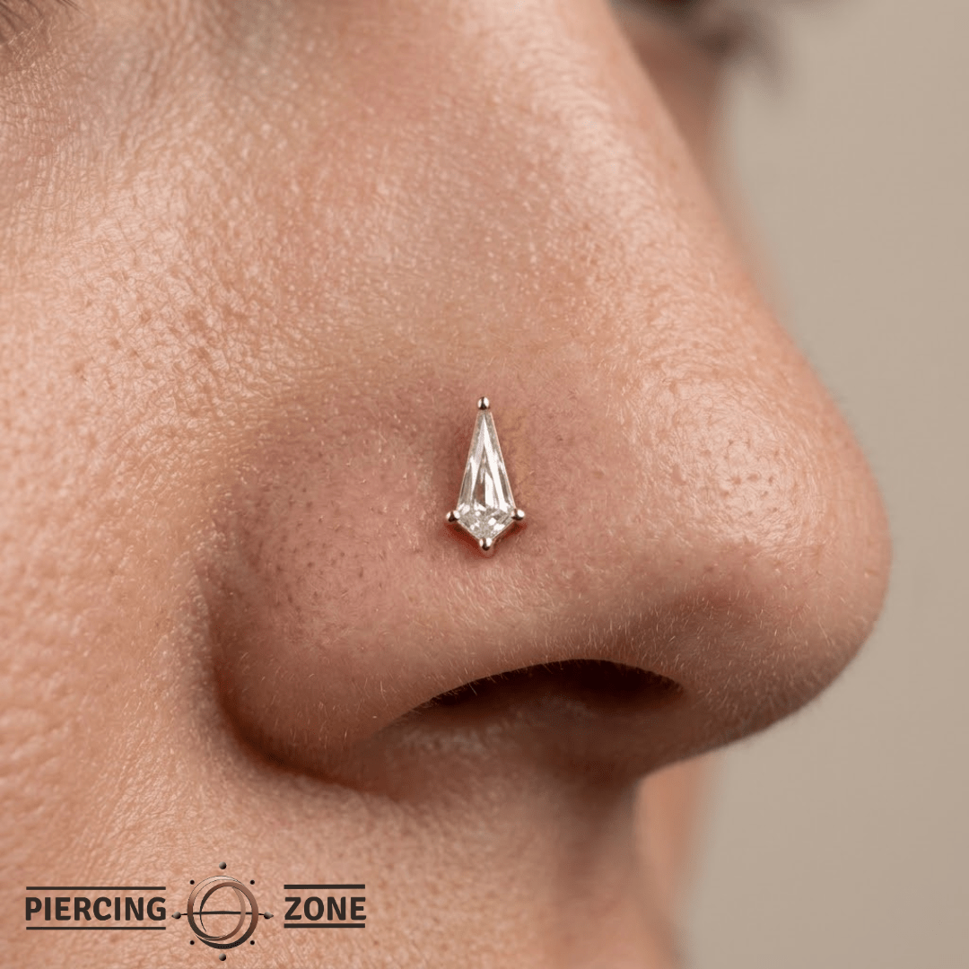 Soho – Kite Cut CZ – 14K Gold Threadless End - piercing - zone.com