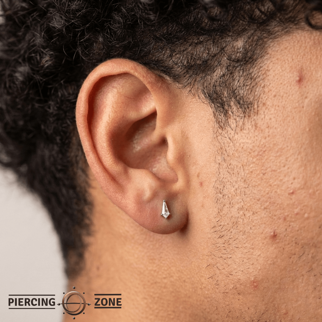 Soho – Kite Cut CZ – 14K Gold Threadless End - piercing - zone.com