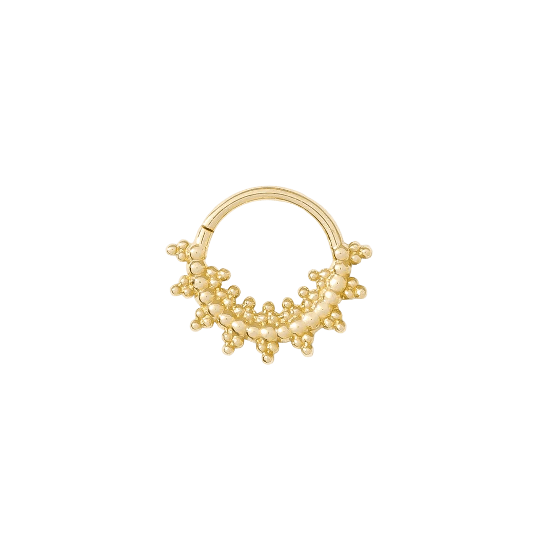 Sol Continuous Ring - 14K Gold Seamless Ring - piercing - zone.com
