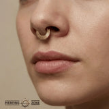 Solara Double - Sided Seamless Ring – 14K Gold Sandblasted Design - piercing - zone.com