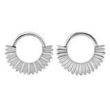 Solara Double - Sided Seamless Ring – 14K Gold Sandblasted Design - piercing - zone.com