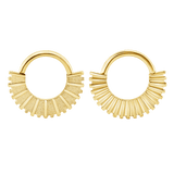 Solara Double - Sided Seamless Ring – 14K Gold Sandblasted Design - piercing - zone.com