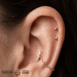 Solid Gold Bead – Minimalist Round – 14K Gold Threadless End - piercing - zone.com