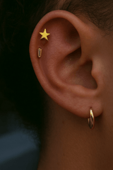 Solid Gold Star – 14K Gold Threadless End - piercing - zone.com