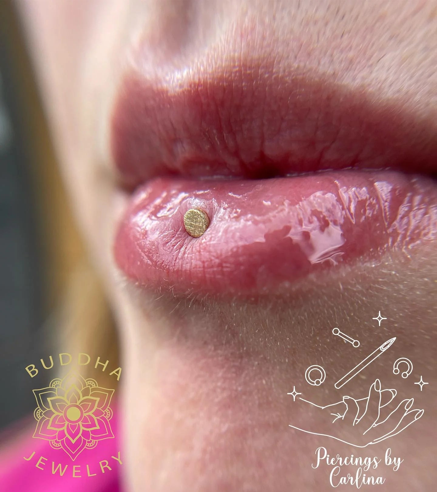 TEXTURED DISK - SOLID GOLD THREADLESS END piercing-zone.com