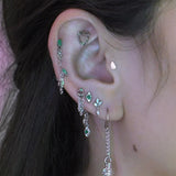 Minimalist emerald end for helix or nostril