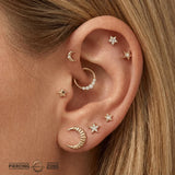 Sophia – CZ Gradient Arc – 14K Gold Seamless Ring - piercing - zone.com