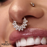 Soula Clicker with Pear & Round Gems – 14K & 18K Gold - piercing - zone.com