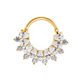Soula Clicker with Pear & Round Gems – 14K & 18K Gold - piercing-zone.com