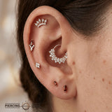 Soula Clicker with Pear & Round Gems – 14K & 18K Gold - piercing - zone.com