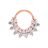 Soula Clicker with Pear & Round Gems – 14K & 18K Gold - piercing - zone.com