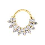Soula Clicker with Pear & Round Gems – 14K & 18K Gold - piercing - zone.com