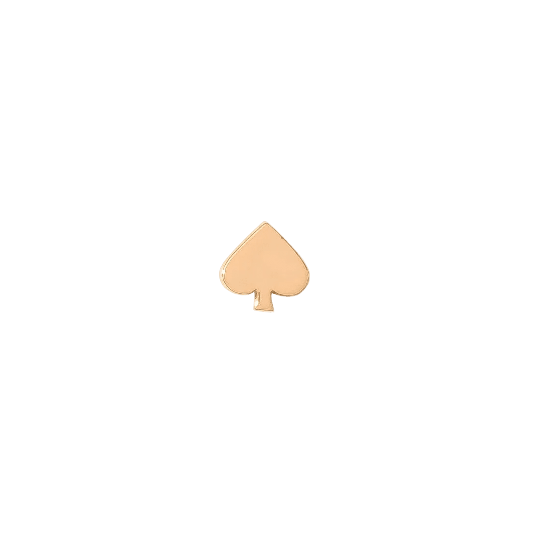 Spades Pin - 14K Gold Spade Threadless End - piercing - zone.com