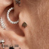 Spades Pin - 14K Gold Spade Threadless End - piercing - zone.com