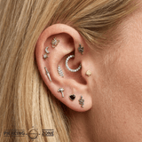 Spades Pin - 14K Gold Spade Threadless End - piercing - zone.com
