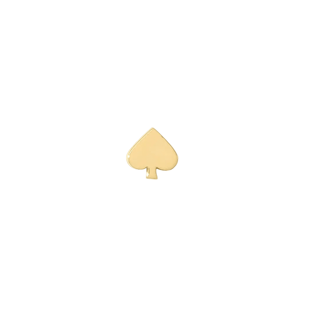 Spades Pin - 14K Gold Spade Threadless End - piercing - zone.com