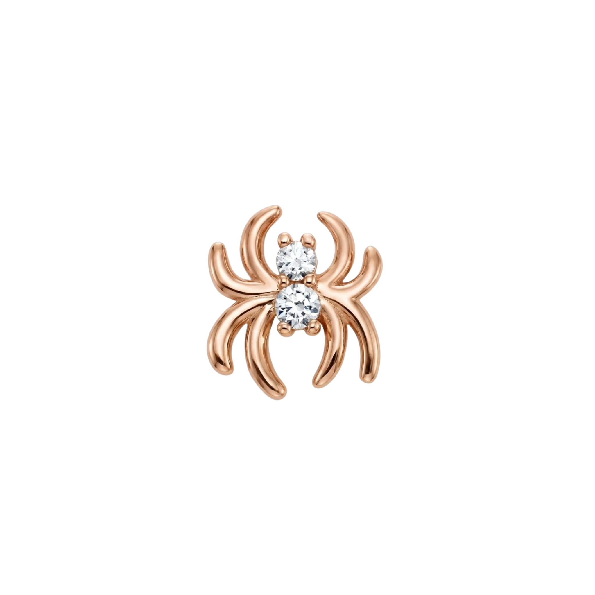 Spider with Gems – 14K Gold Threadless/Threaded End