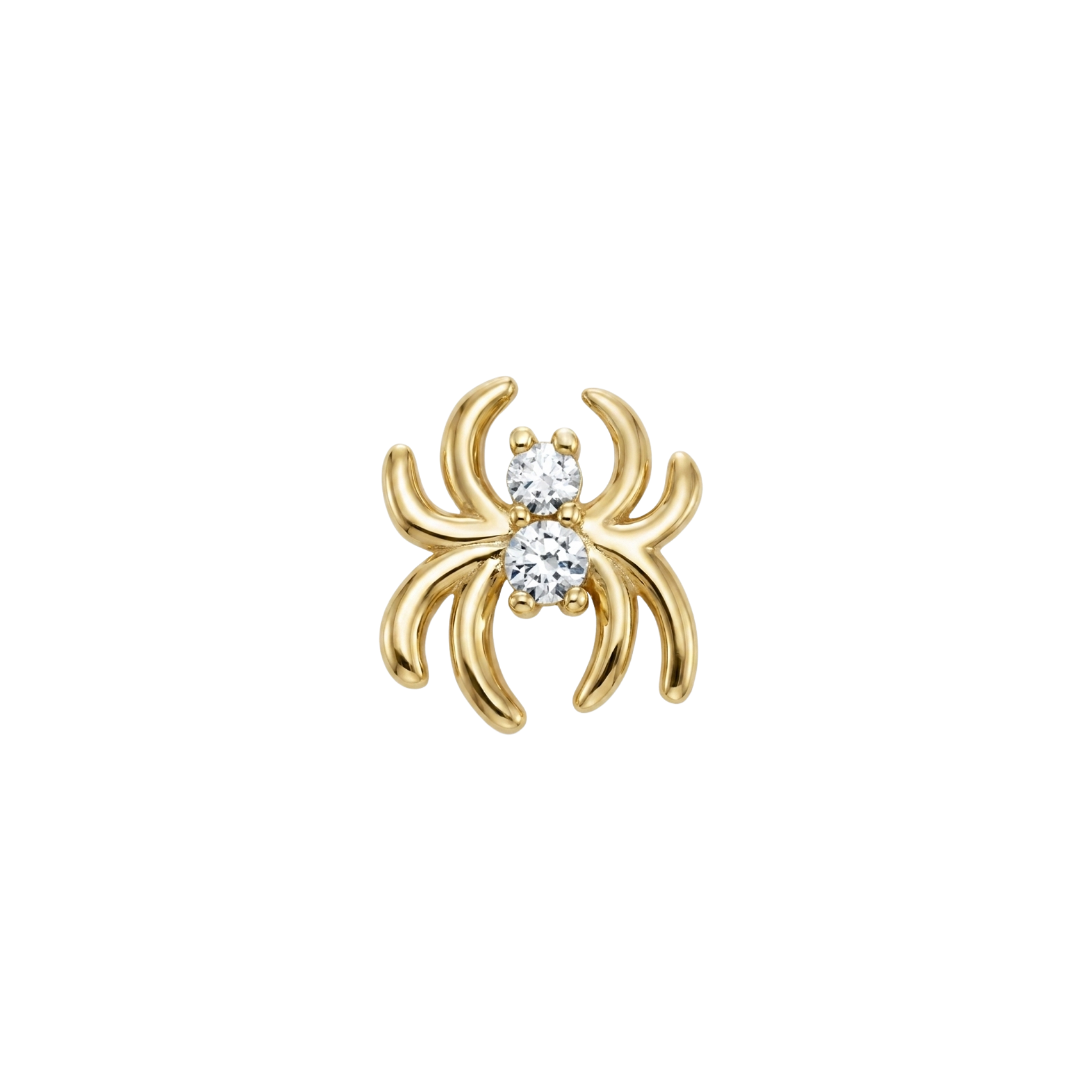 Spider with Gems – 14K Gold Threadless/Threaded End