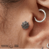 Spider Web – 14K Gold Threadless/Threaded End - piercing - zone.com