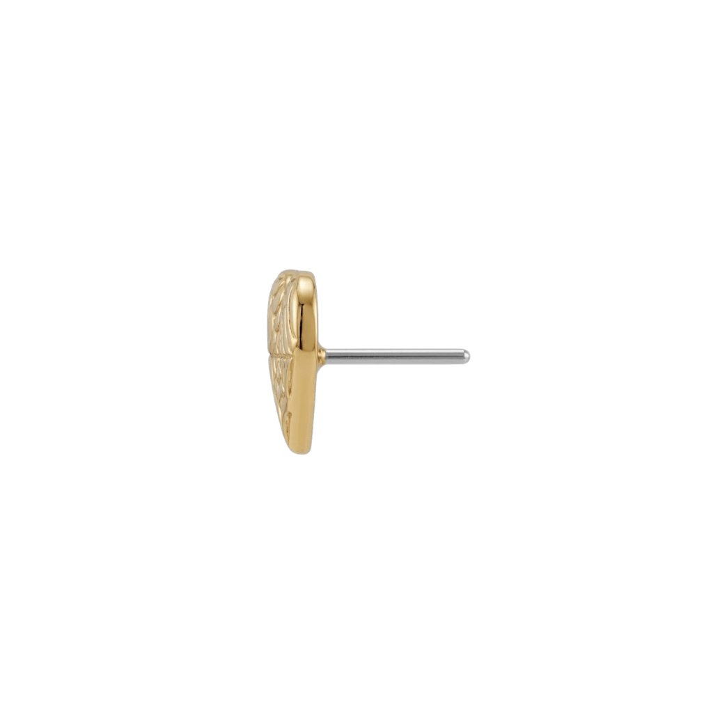 Spider Web Heart - 18K Gold Threadless/Threaded End - piercing-zone.com