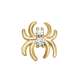 Spider with Gems – 14K Gold Halloween Threadless End - piercing - zone.com