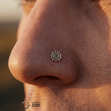 Spiderweb with Gem – 14K Gold Threadless/Threaded End - piercing - zone.com