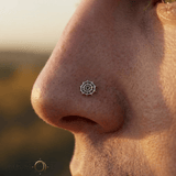 Spiderweb with Gem – 14K Gold Threadless/Threaded End - piercing - zone.com