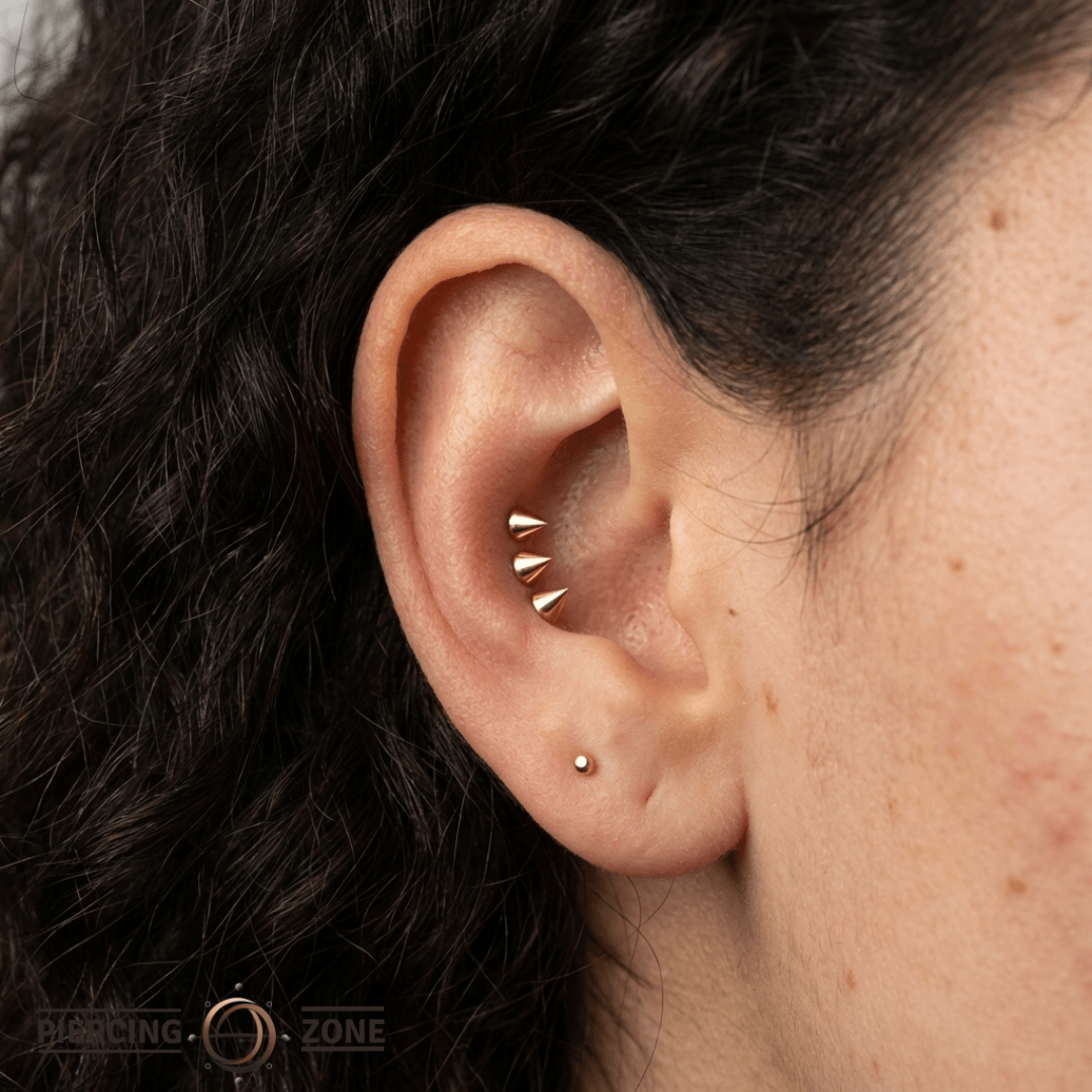 Spikey – Sculptural Gold Points – 14K Gold Threadless End - piercing - zone.com