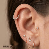 Spiral Seamless Ring – 14K Gold Twisted Cup & Divot Design - piercing - zone.com