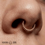 Spiral Seamless Ring – 14K Gold Twisted Cup & Divot Design - piercing - zone.com
