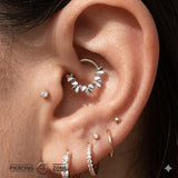 Spirit of Love Seamless Ring – 14K Gold Cup & Divot Design - piercing - zone.com