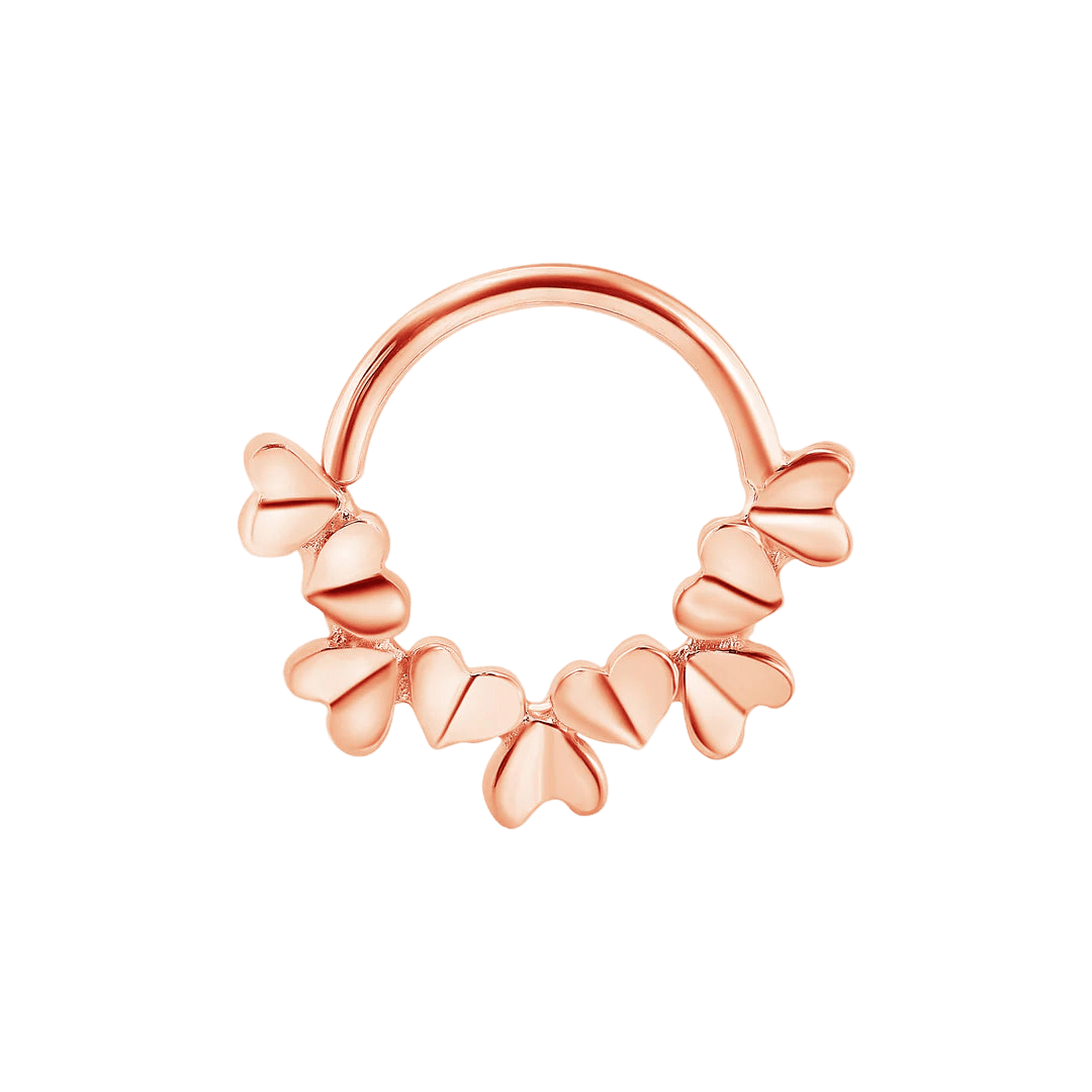 Spirit of Love Seamless Ring – 14K Gold Cup & Divot Design - piercing - zone.com