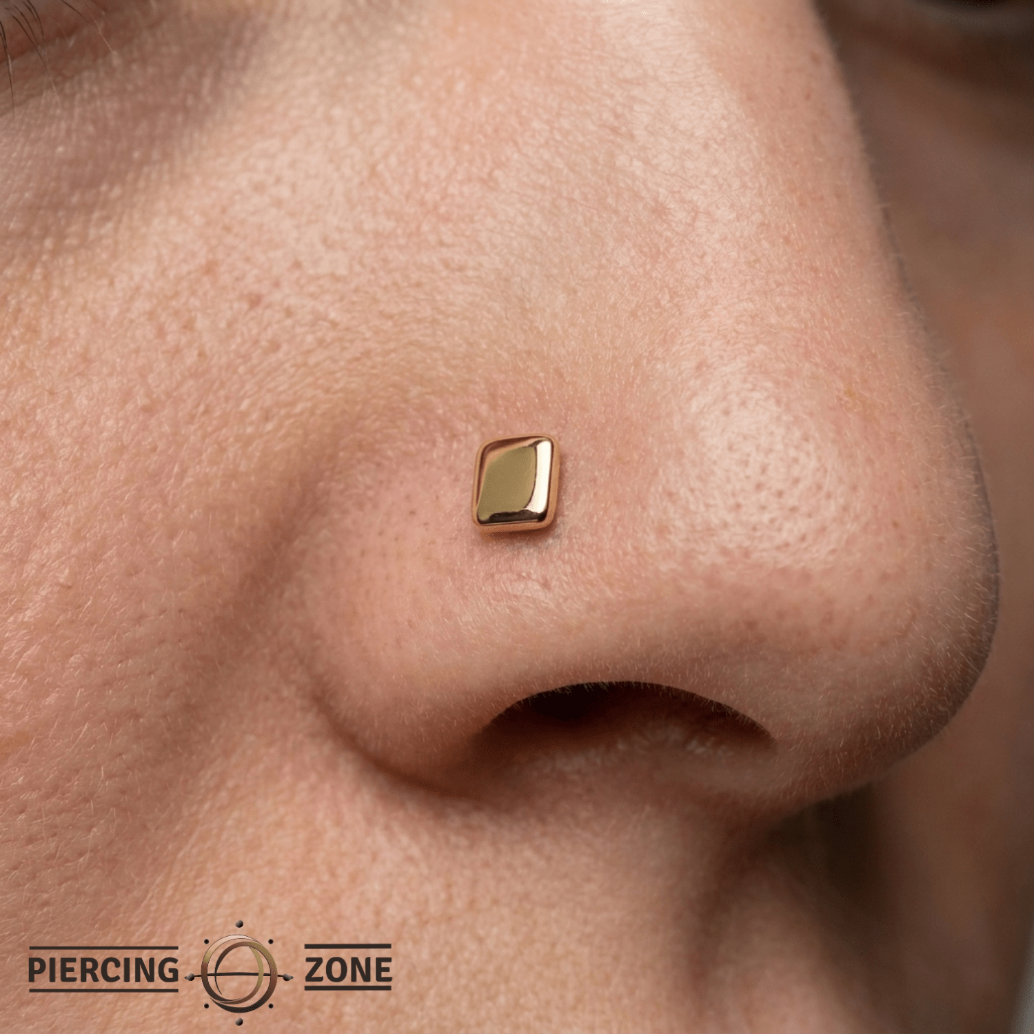 Square – 14K Gold Threadless/Threaded End - piercing - zone.com