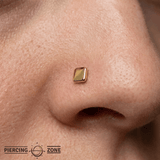 Square – 14K Gold Threadless/Threaded End - piercing - zone.com