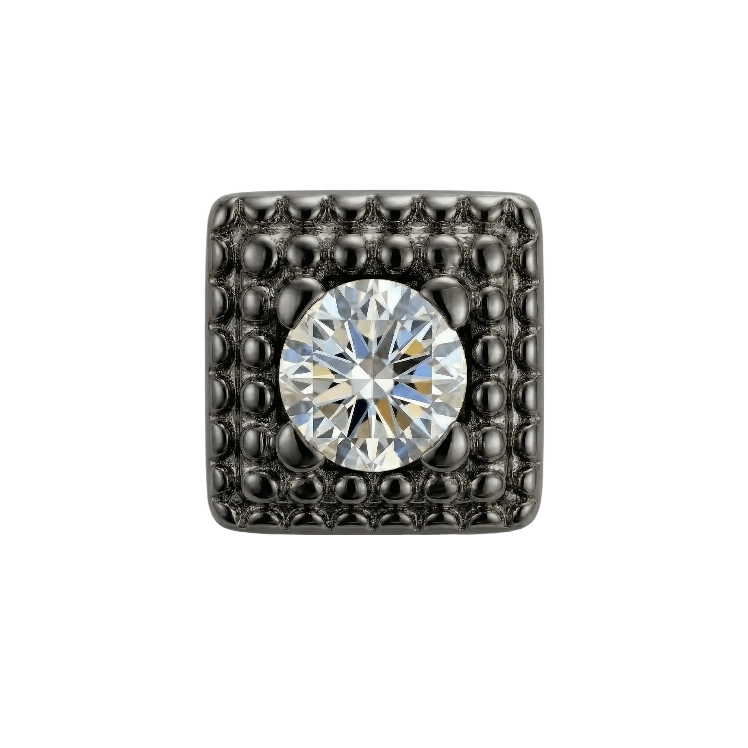Square Beaded - 14K Gold Threadless/Threaded