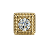 Square Beaded - 14K Gold Threadless/Threaded