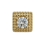 Square Beaded - 14K Gold Threadless/Threaded - piercing - zone.com