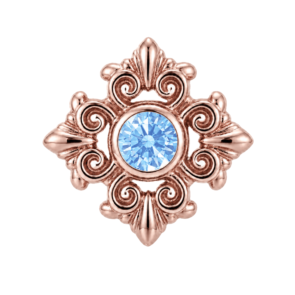 Square Elegance - 14K Gold Threadless/Threaded - piercing-zone.com