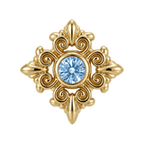 Square Elegance - 14K Gold Threadless/Threaded - piercing-zone.com