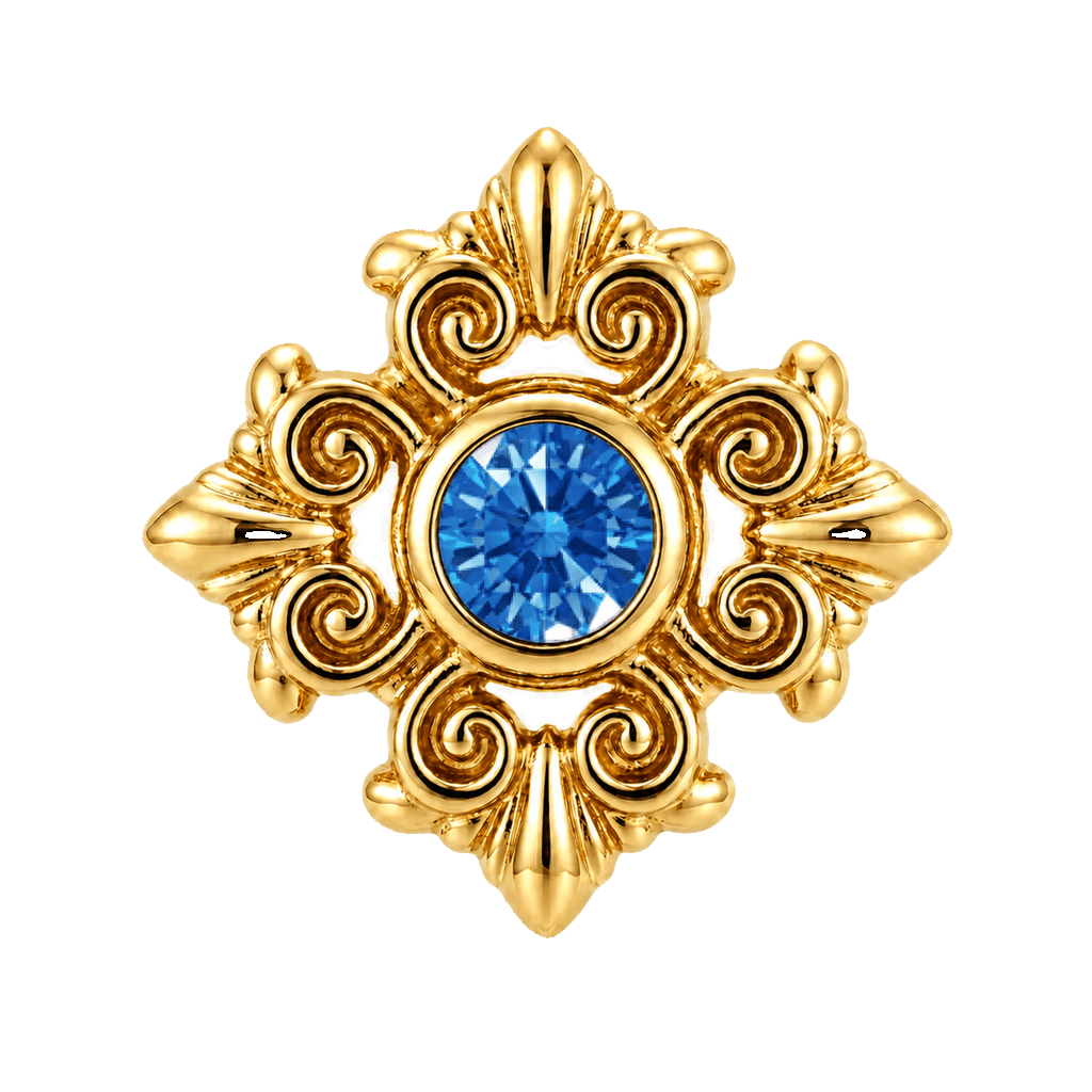 Square Elegance - 14K Gold Threadless/Threaded - piercing-zone.com