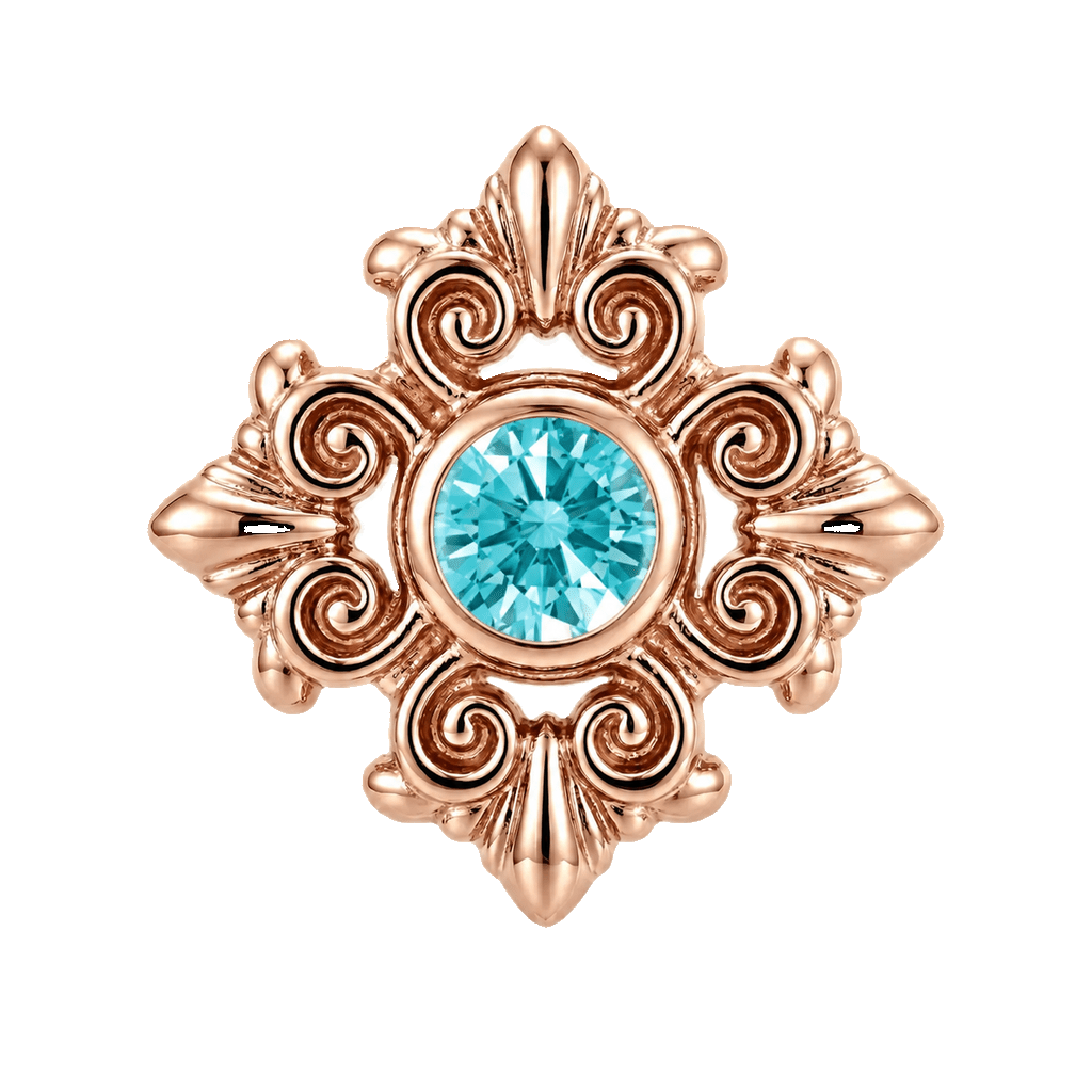 Square Elegance - 14K Gold Threadless/Threaded - piercing-zone.com