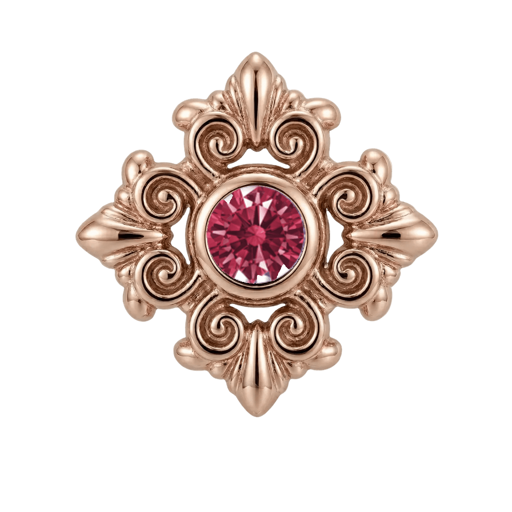 Square Elegance - 14K Gold Threadless/Threaded - piercing-zone.com