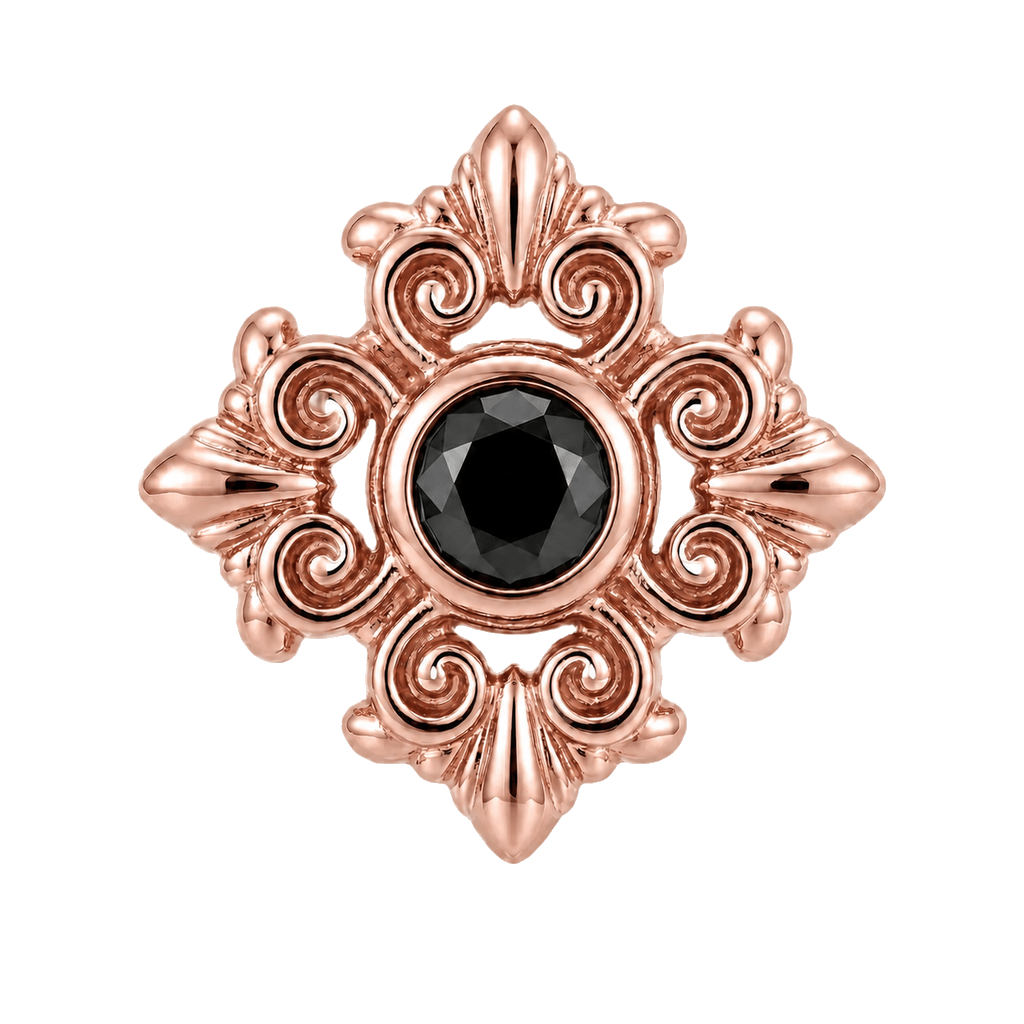 Square Elegance - 14K Gold Threadless/Threaded - piercing-zone.com